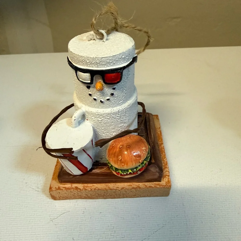 Bundle of 6 Snowman Marshmallow Christmas Ornaments